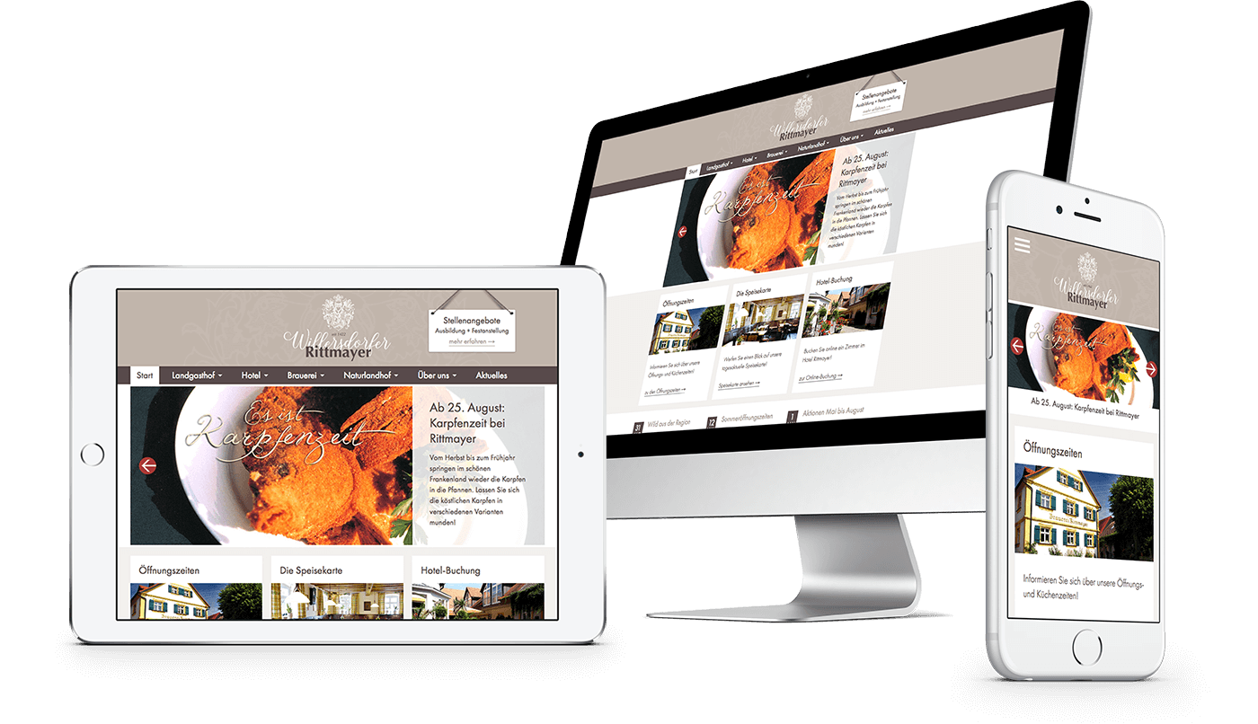 Webdesign und Webentwicklung für Landgasthof Rittmayer in Willersdorf